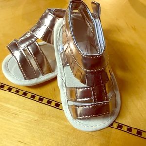 Gold & Tan Soft Sole Sandals 6-9 Months